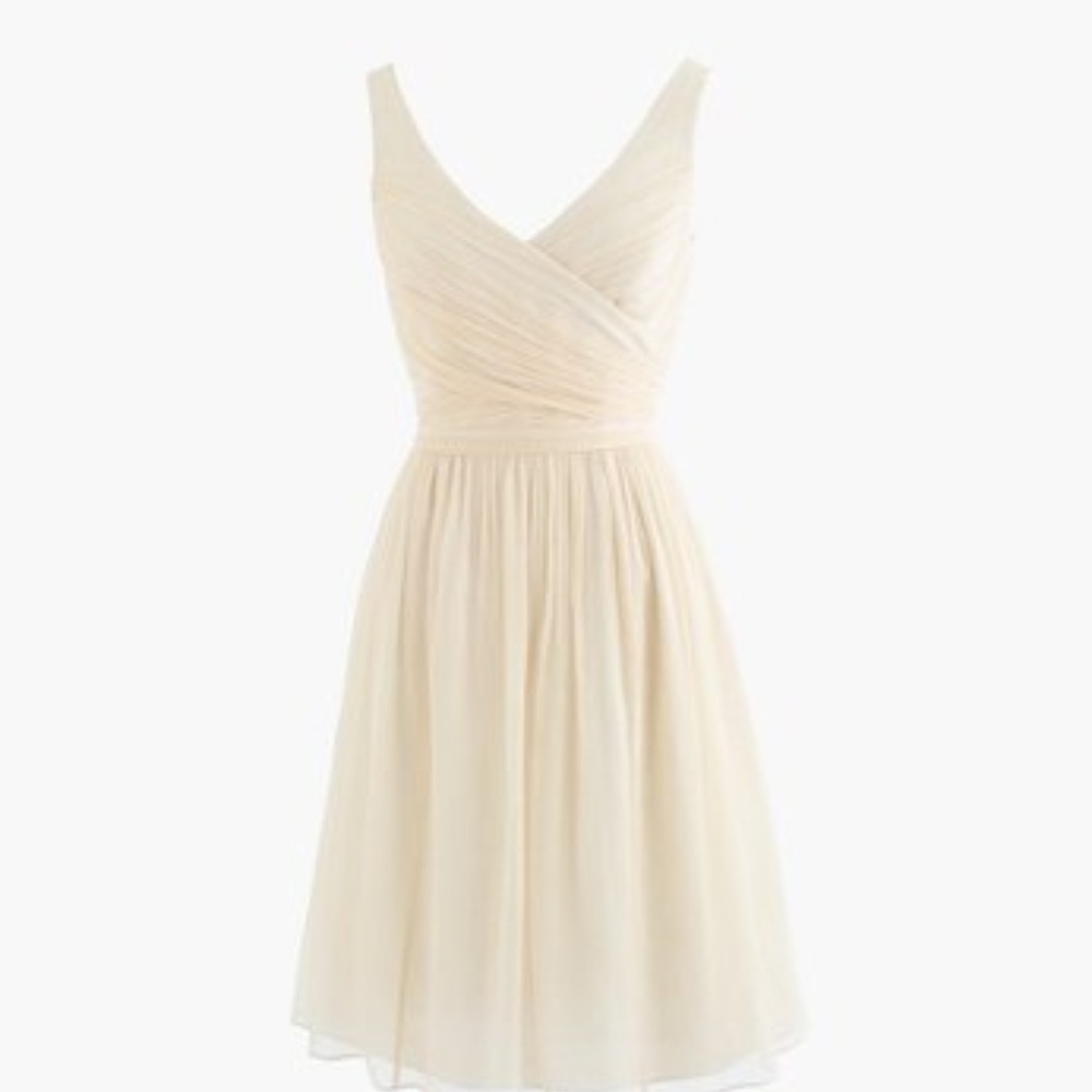 J. Crew Heidi Silk Chiffon Dress white